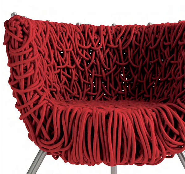 Fauteuil en tissu avec accoudoirs Edra Vermelha CTV010 usine EDRA de l'Italie. Foto №7