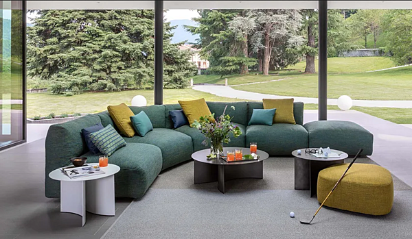 Canapé d'angle en tissu avec housse amovible Flou Fiocco usine Flou de l'Italie. Foto №20