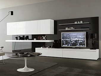 Mur en bois de rangement sectionnel MisuraEmme TAO usine MisuraEmme de l'Italie