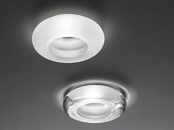 Spotlight encastré en cristal pour plafond suspendu Tondo Fabbian usine Fabbian de l'Italie. Foto №3