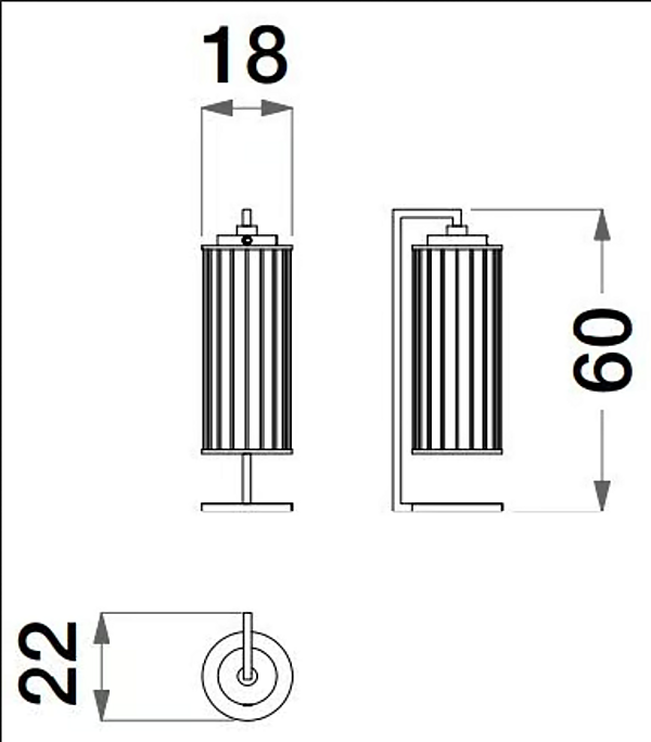 Lampe de table en métal Sesto Senso CPRN HOMOOD S584 usine CPRN HOMOOD de l'Italie. Foto №2