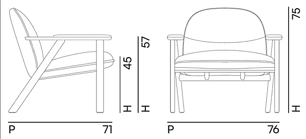Fauteuil en tissu avec accoudoirs Peggy BROSS 1430 usine BROSS de l'Italie. Foto №7