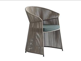 Fauteuil de jardin avec accoudoirs en corde et housse amovible Potocco Ola 923 PMF 923/PMF