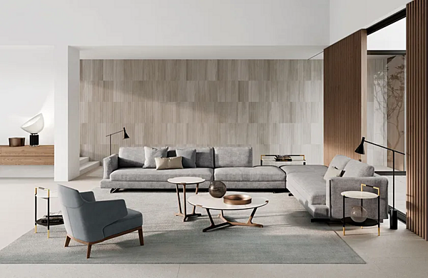 Canapé d'angle en tissu avec housse amovible Frigerio collection Davis Twin usine Frigerio de l'Italie. Foto №7