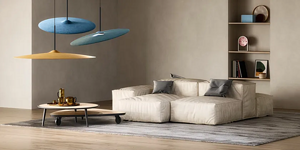 Suspension en PET recyclé acoustique LED Fabbian Acustica usine Fabbian de l'Italie. Foto №4