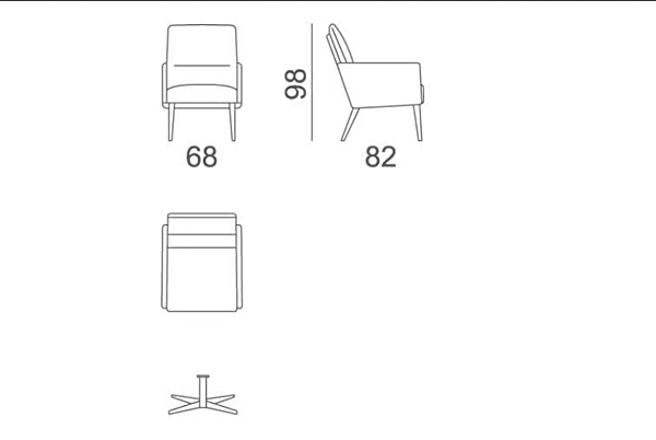 Fauteuil en tissu rembourré avec accoudoirs Nina GYFORM usine Gyform de l'Italie. Foto №2