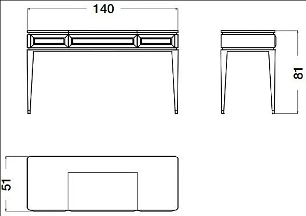 Table de maquillage en bois bleu collection Blue Moon CPRN HOMOOD B113 usine CPRN HOMOOD de l'Italie. Foto №4