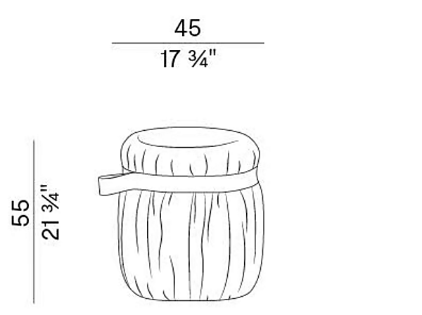 Pouf rond en tissu rembourré Herm 925 O45 Potocco 925/O45 usine POTOCCO de l'Italie. Foto №4
