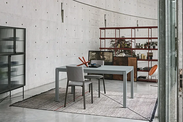 Table extensible en verre satiné SPACE SEDIT usine SEDIT de l'Italie. Foto №2
