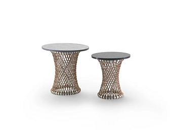 Table d'appoint ronde en acier inoxydable et PVC Oasis FLEXFORM 02C7H0, 02C7H1 usine FLEXFORM de l'Italie