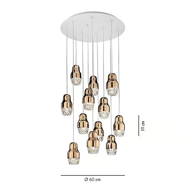 Suspension en verre et aluminium LED Fedora AXOLIGHT usine Axolight de l'Italie. Foto №4