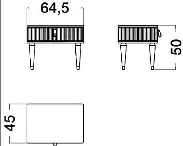 Table de chevet en placage de bois avec tiroirs Cocoon CPRN HOMOOD C309 usine CPRN HOMOOD de l'Italie. Foto №5