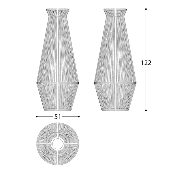 Lampadaire en fibre synthétique LED sans fil VARASCHIN Cricket 14890, 14891 usine VARASCHIN de l'Italie. Foto №6