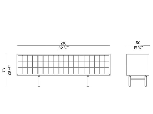 Buffet en bois et verre avec portes coulissantes Potocco SEN 886 MA 886/MB usine POTOCCO de l'Italie. Foto №4