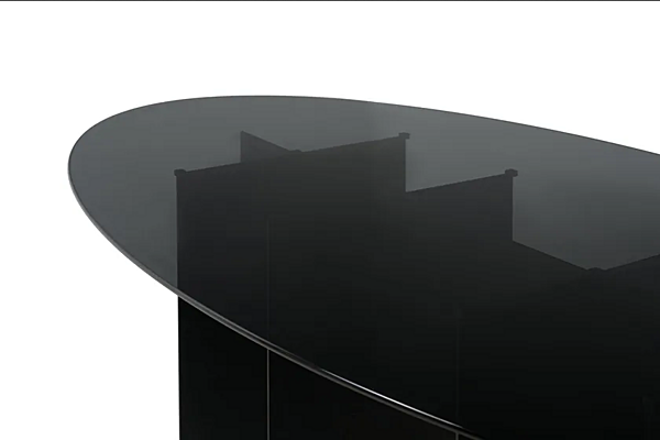 Table à manger ovale en verre CHELINI Roy usine CHELINI de l'Italie. Foto №5