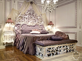 Lit double avec tête de lit capitonnée Modenese Luxury Interiors 15209 Lit double avec tête de lit capitonnée Modenese Luxury Interiors 15209 usine MODENESE GASTONE de l'Italie