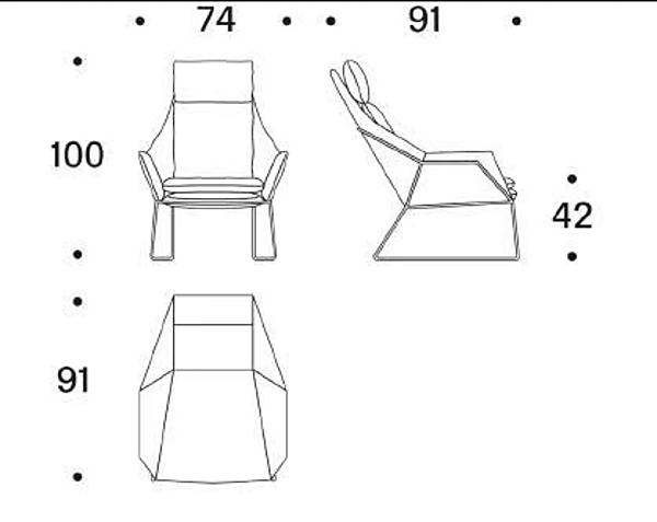 Fauteuil bergère à dossier haut en tissu Saba New York usine SABA de l'Italie. Foto №9