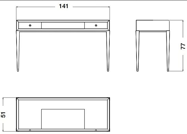 Table de maquillage en bois Eclipse CPRN HOMOOD E210 usine CPRN HOMOOD de l'Italie. Foto №2