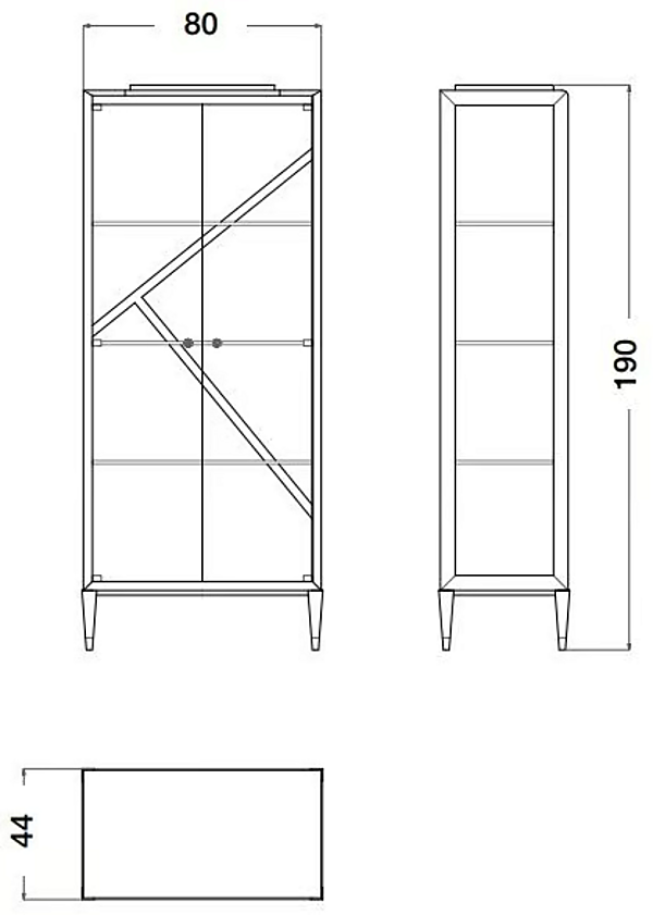 Vitrine en bois et verre Eclipse CPRN HOMOOD E222 usine CPRN HOMOOD de l'Italie. Foto №4