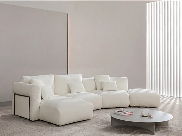 Canapé d'angle en tissu avec housse amovible Flou Fiocco usine Flou de l'Italie. Foto №25