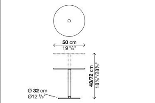 Table basse ronde réglable en hauteur en métal Kristalia PTB usine Kristalia de l'Italie. Foto №12