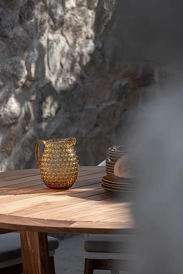 Table de jardin ronde en teck Atmosphera Desert DE.TT. usine ATMOSPHERA de l'Italie. Foto №7