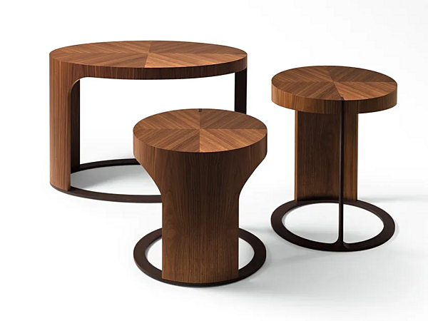 Table basse ronde en bois GIORGETTI collection Ling usine GIORGETTI de l'Italie. Foto №1