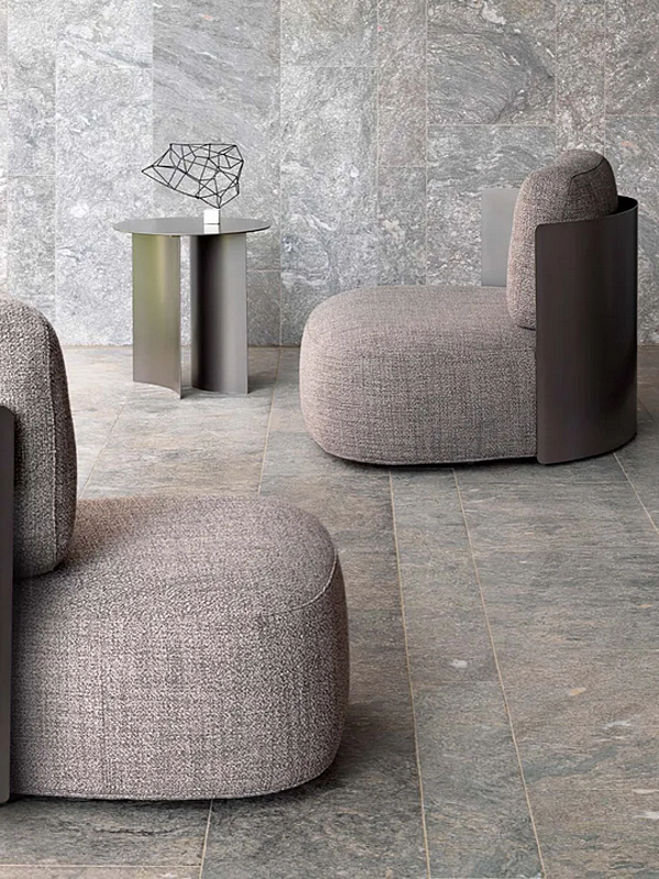 Fauteuil de jardin en tissu Pierre Shell Flou usine Flou de l'Italie. Foto №5