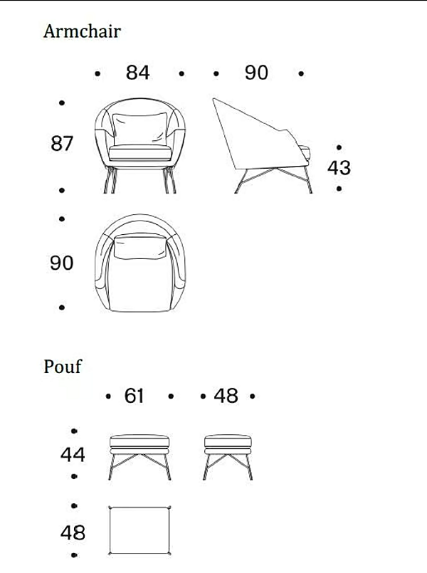 Fauteuil en tissu avec accoudoirs Chillout Saba usine SABA de l'Italie. Foto №7