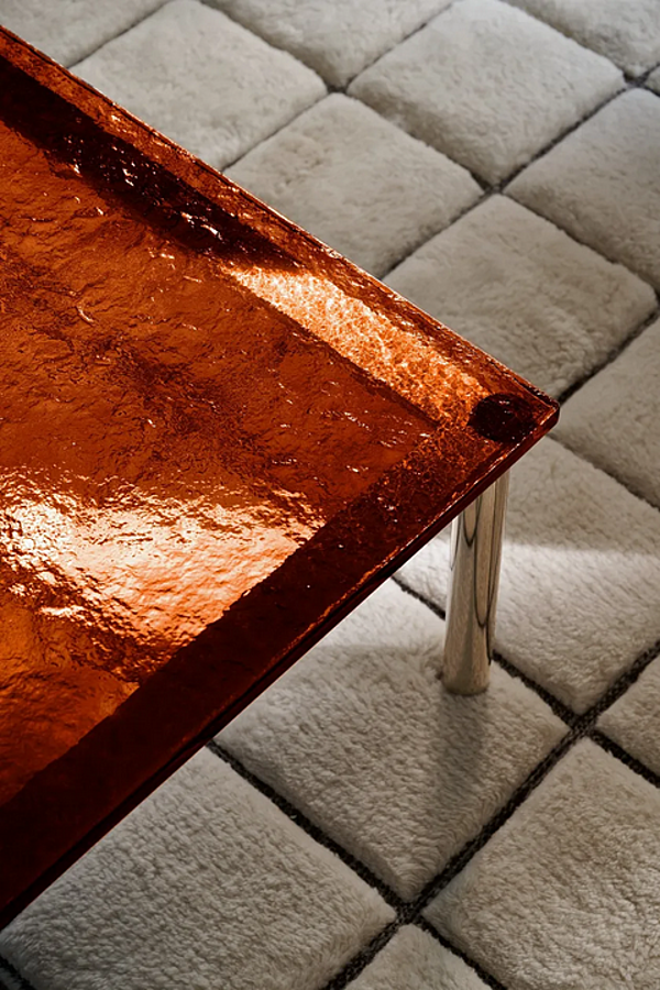 Table basse carrée en verre et acier CASSINA collection 10 010 usine CASSINA de l'Italie. Foto №6