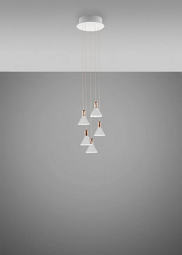 Suspension en verre borosilicate LED multispot Fabbian Polair usine Fabbian de l'Italie. Foto №2