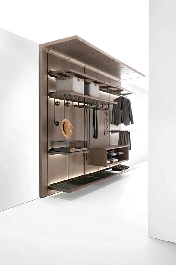 Garde-robe sectionnelle en frêne avec éclairage intégré GIORGETTI REIWA usine GIORGETTI de l'Italie. Foto №14