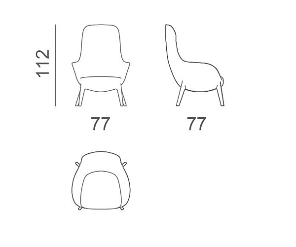 Fauteuil en tissu avec accoudoirs GYFORM collection Lola usine Gyform de l'Italie. Foto №4