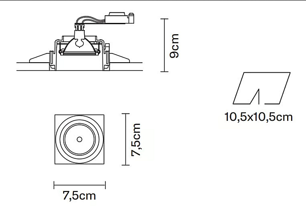 Projecteur encastré en métal Fabbian Tools usine Fabbian de l'Italie. Foto №5