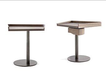 Table de chevet en bois massif avec tiroirs Frigerio LIV