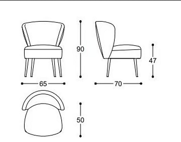 Fauteuil en tissu Cloe Black Tie CLO20 usine Black Tie de l'Italie. Foto №2