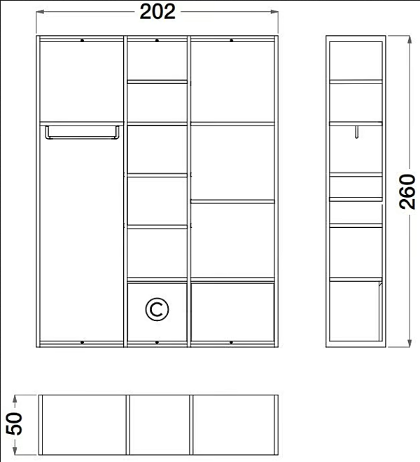 Garde-robe en métal Sesto Senso CPRN HOMOOD S512 usine CPRN HOMOOD de l'Italie. Foto №2