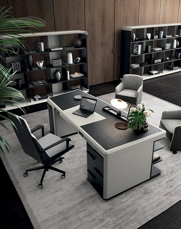 Bureau exécutif en bois avec tiroirs Noah i 4 Mariani usine i 4 Mariani de l'Italie. Foto №11