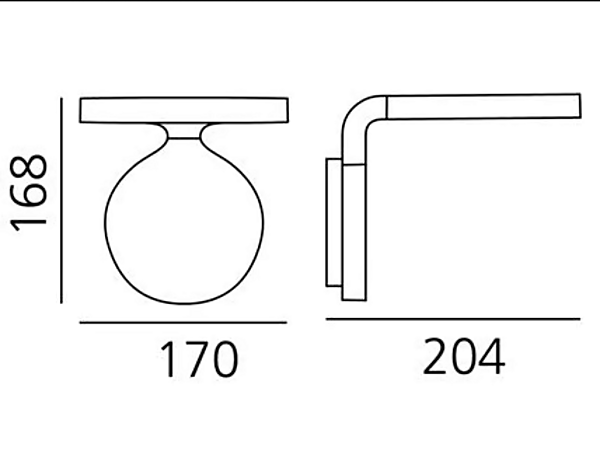 Applique murale en aluminium Rea Artemide 1614010A, 1615010A usine Artemide de l'Italie. Foto №7