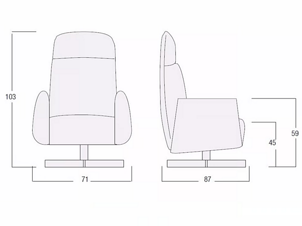 Fauteuil bergère pivotant en tissu Lizzy Egoitaliano usine Egoitaliano de l'Italie. Foto №6