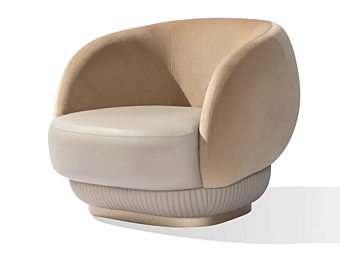 Fauteuil en nubuck avec accoudoirs CARPANESE Moon Fauteuil en nubuck avec accoudoirs CARPANESE Moon usine CARPANESE de l'Italie