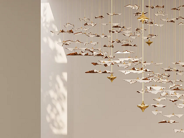 Suspension en porcelaine faite à la main avec éclairage LED Haberdashery feuillage usine HABERDASHERY de l'Italie. Foto №6