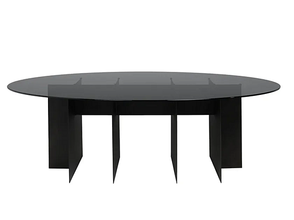 Table à manger ovale en verre CHELINI Roy usine CHELINI de l'Italie. Foto №1