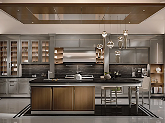 Cuisine avec îlot en bois Essenza Numero 5 Martini Interiors