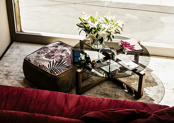 Table basse en verre et noyer Manolo Black Tie MAN110C usine Black Tie de l'Italie. Foto №5
