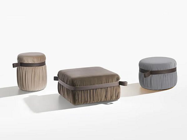 Pouf rond en tissu rembourré Herm 925 O45 Potocco 925/O45 usine POTOCCO de l'Italie. Foto №2