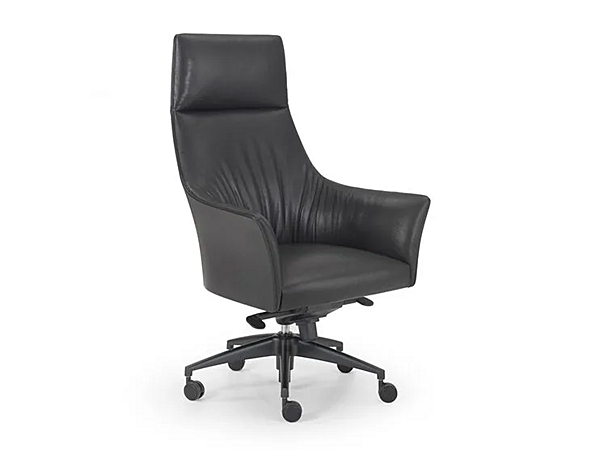 Chaise de direction en cuir à dossier haut Sella I 4 Mariani usine i 4 Mariani de l'Italie. Foto №1