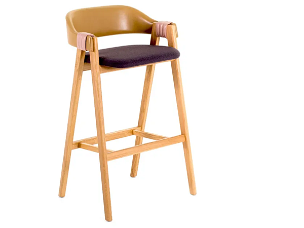 Tabouret en bois avec dossier Mathilda Moroso usine Moroso de l'Italie. Foto №1