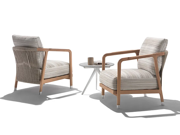 Fauteuil de jardin en tissu et iroko CRONO FLEXFORM 220A1 usine FLEXFORM de l'Italie. Foto №4