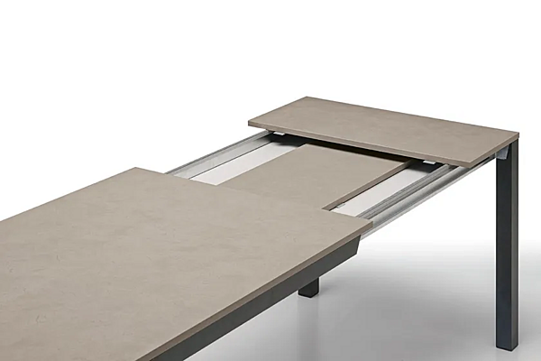 Table extensible en verre satiné SPACE SEDIT usine SEDIT de l'Italie. Foto №5